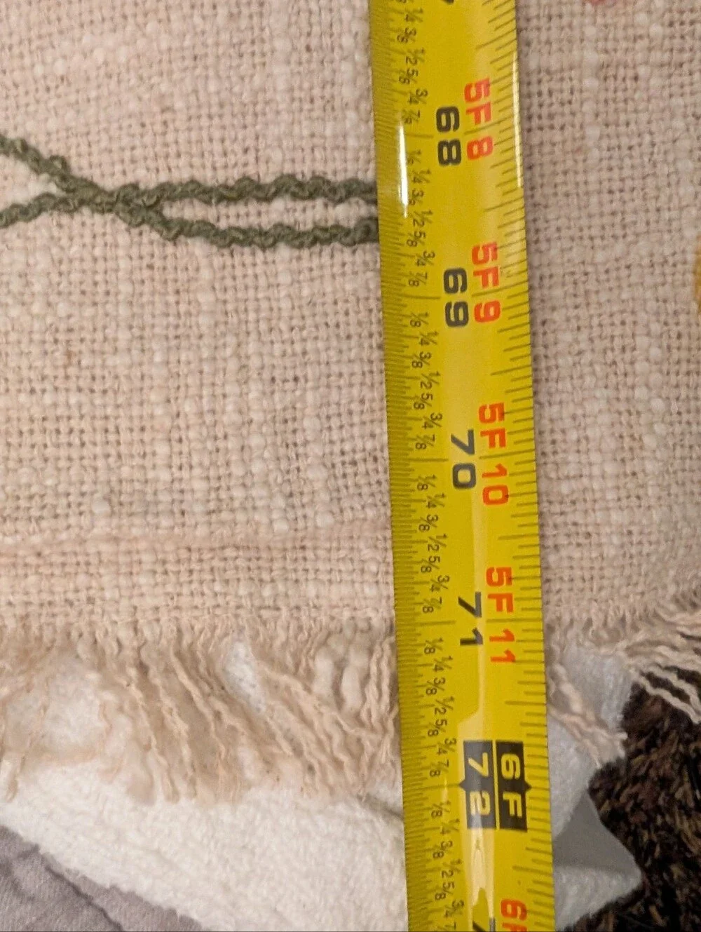 Floral Linen Table Runner, 72”